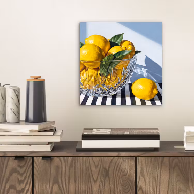 Aluminium schilderij - Citroenen - Fruit - Geel - Citroenen - Fruit - Geel aluminium wit klein