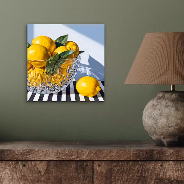 Aluminium schilderij - Citroenen - Fruit - Geel - Citroenen - Fruit - Geel aluminium wit klein