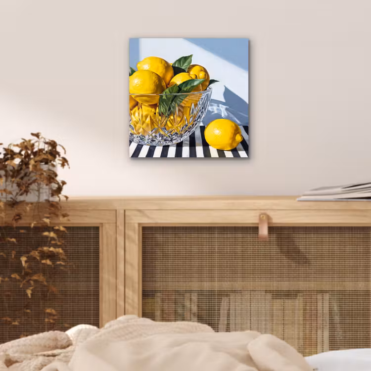 Aluminium schilderij - Citroenen - Fruit - Geel - Citroenen - Fruit - Geel aluminium wit klein