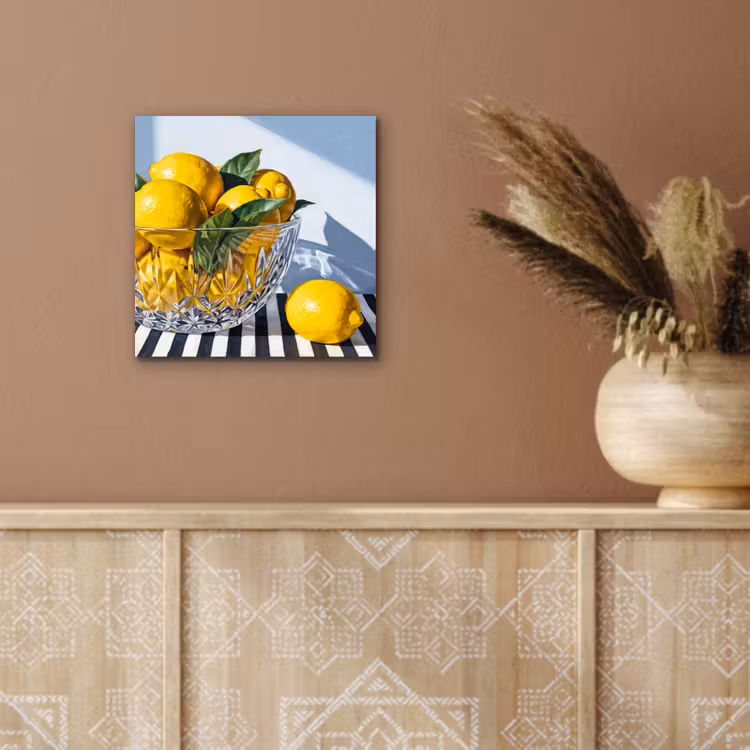 Aluminium schilderij - Citroenen - Fruit - Geel - Citroenen - Fruit - Geel aluminium wit klein