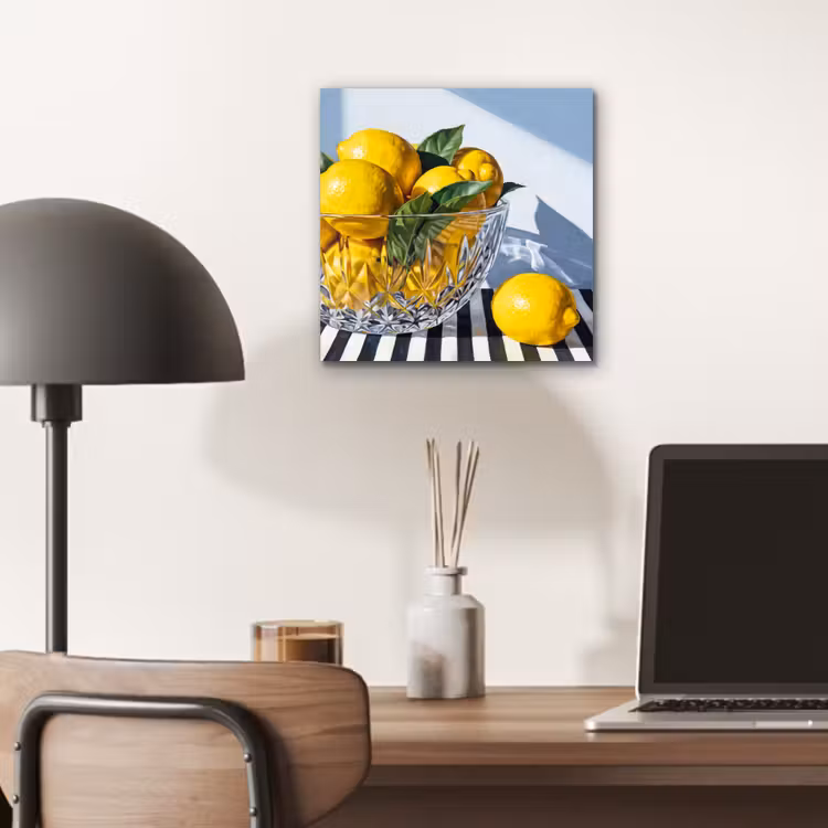 Aluminium schilderij - Citroenen - Fruit - Geel - Citroenen - Fruit - Geel aluminium wit klein