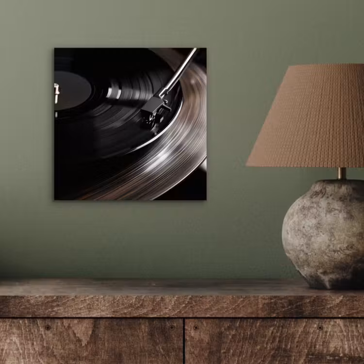 Close-up - Vinylplaat - Platenspeler - Zwart aluminium wit klein -sfeer2