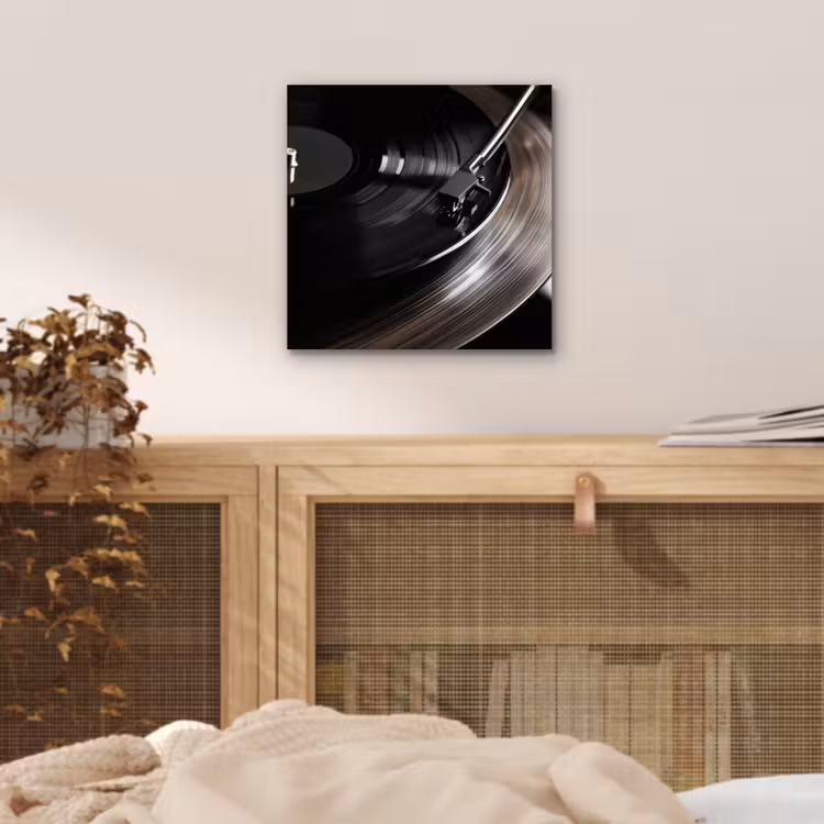 Close-up - Vinylplaat - Platenspeler - Zwart aluminium wit klein -sfeer3
