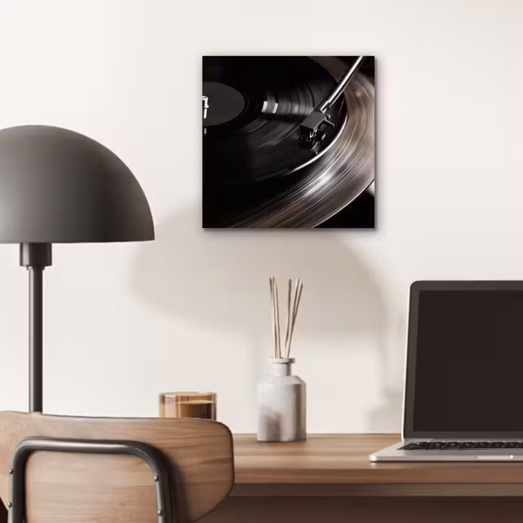 Close-up - Vinylplaat - Platenspeler - Zwart aluminium wit klein -sfeer5