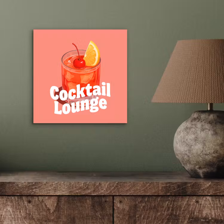 Cocktail Lounge - Glas - Koraal aluminium wit klein -sfeer2