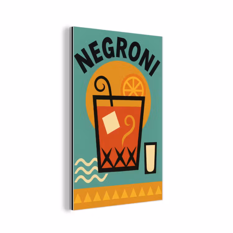 Cocktail - Negroni - Art - Sinaasappel aluminium wit klein -3d