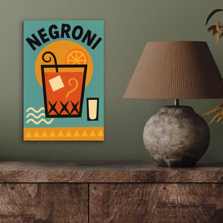 Cocktail - Negroni - Art - Sinaasappel aluminium wit klein -sfeer2