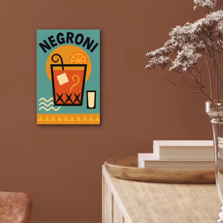 Cocktail - Negroni - Art - Sinaasappel aluminium wit klein -sfeer4