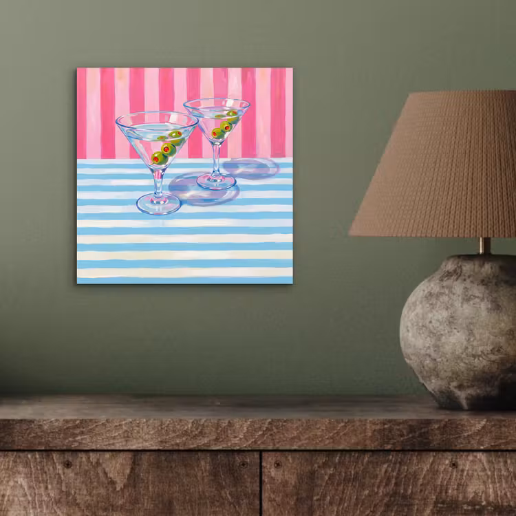 Cocktail - Olijven - Kunst - Modern - Roze aluminium wit klein -sfeer2