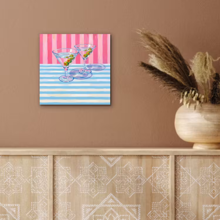 Cocktail - Olijven - Kunst - Modern - Roze aluminium wit klein -sfeer4