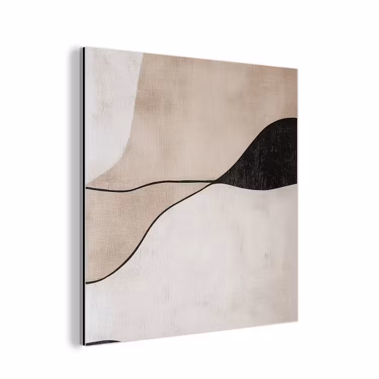 Contourlijnen - Abstracte landschap aluminium wit klein -3d