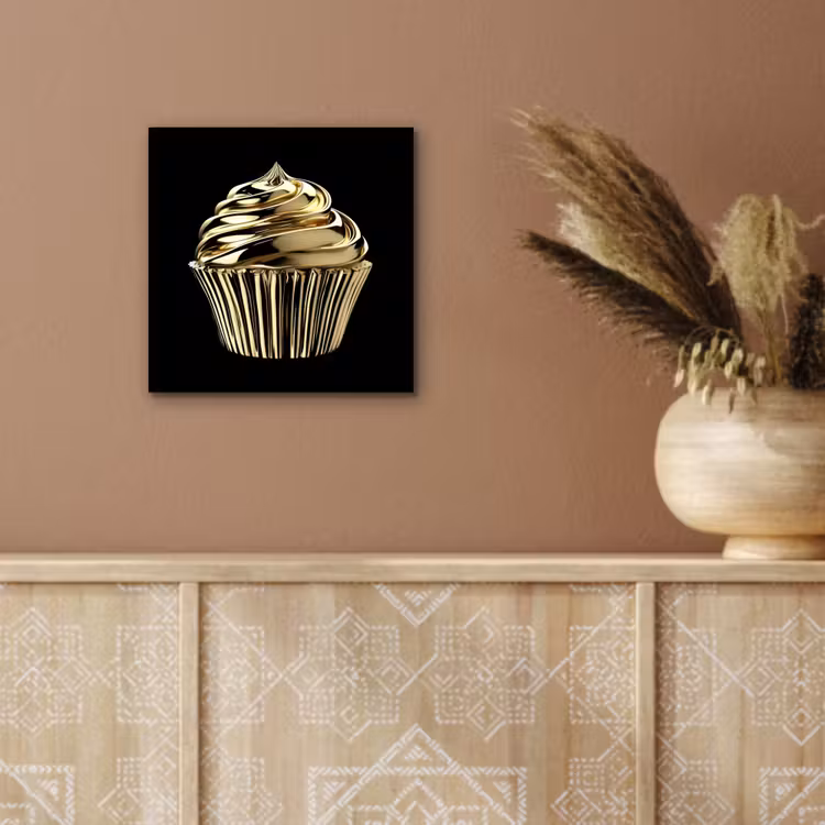 Cupcake - Eten - Goud - Zwart aluminium wit klein -sfeer4
