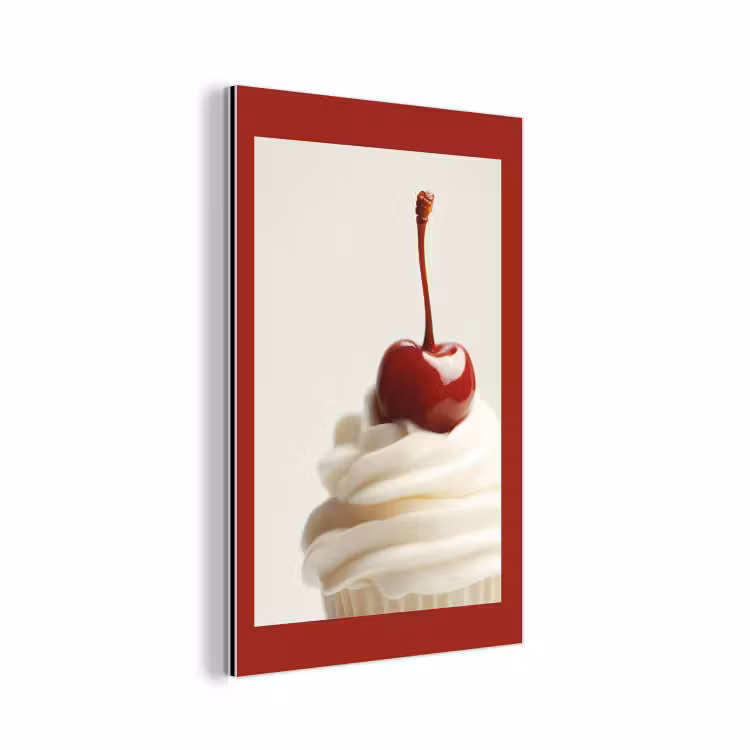 Cupcake - Kers - Rood aluminium wit klein -3d