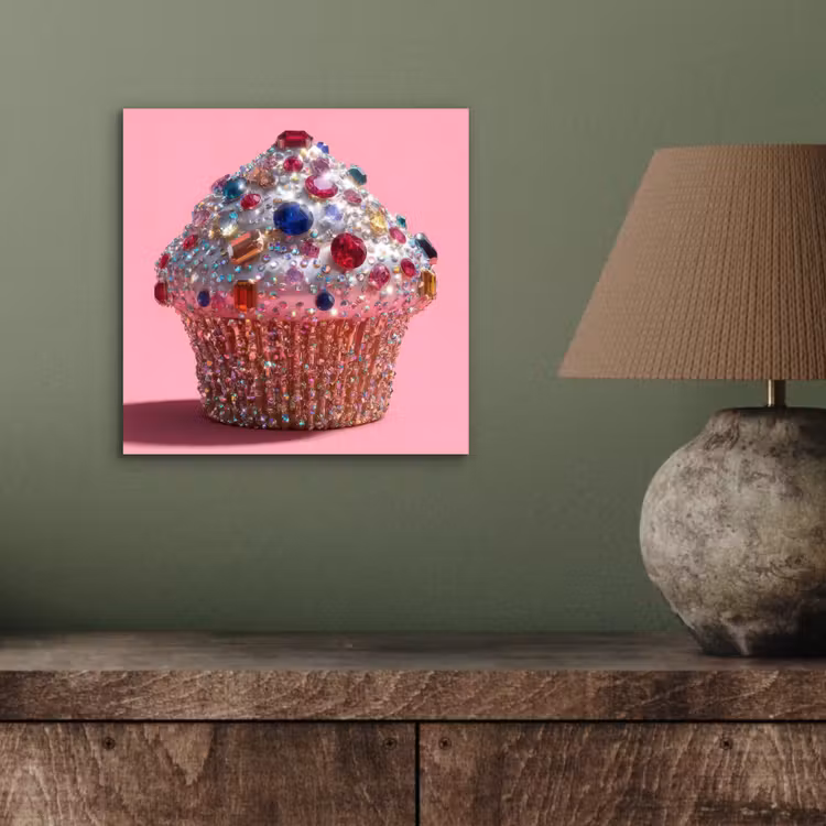 Cupcake - Kleurrijk - Edelstenen aluminium wit klein -sfeer2