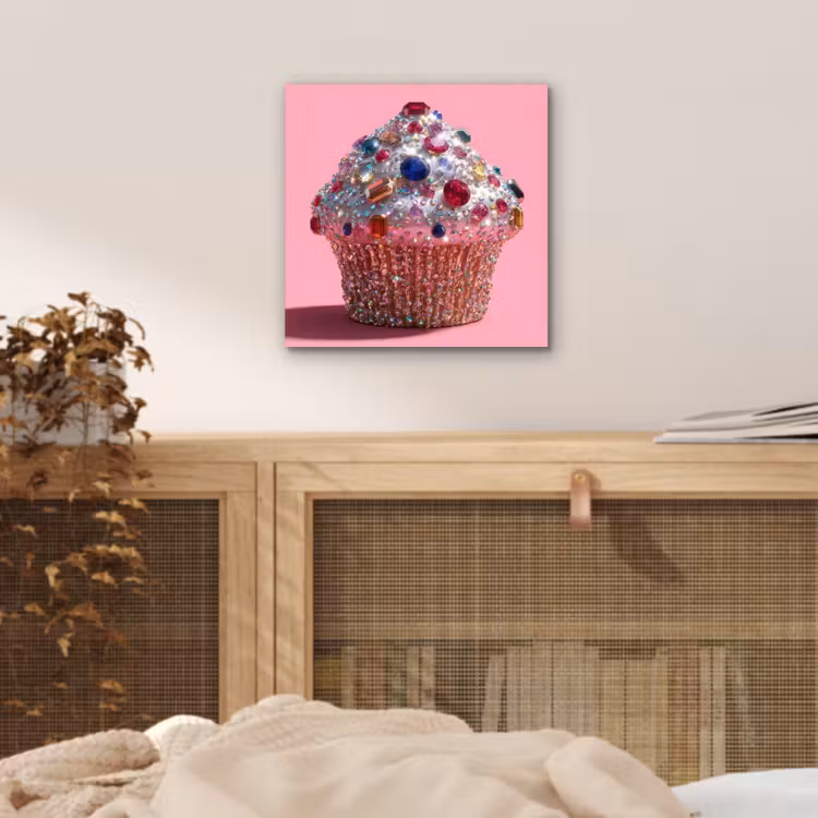 Cupcake - Kleurrijk - Edelstenen aluminium wit klein -sfeer3