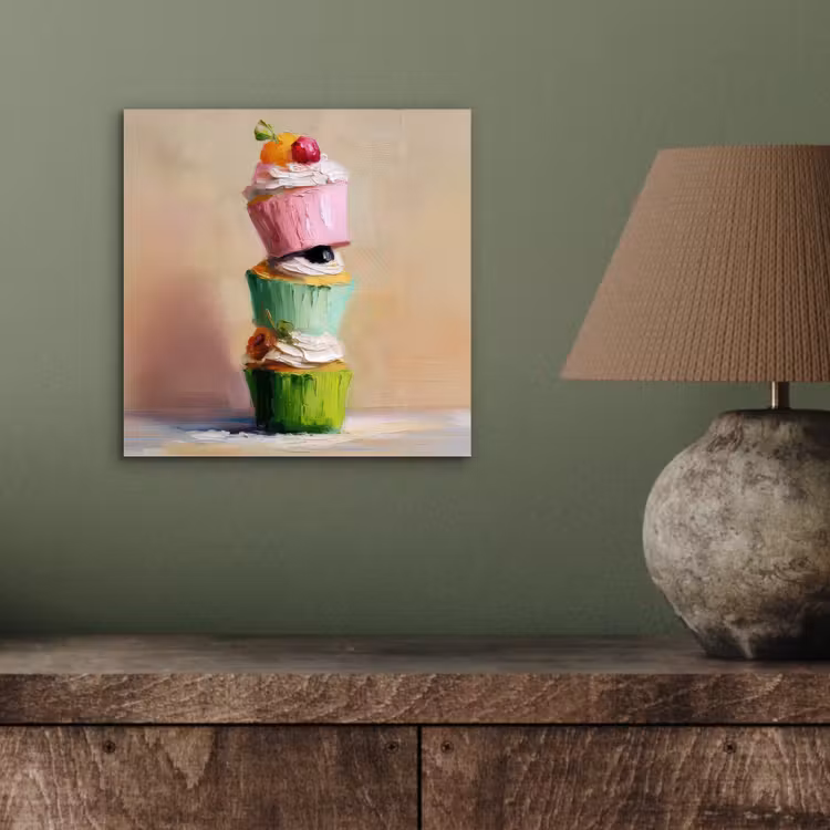 Cupcakes - Gestapeld - Kleurrijk - Fruit aluminium wit klein -sfeer2