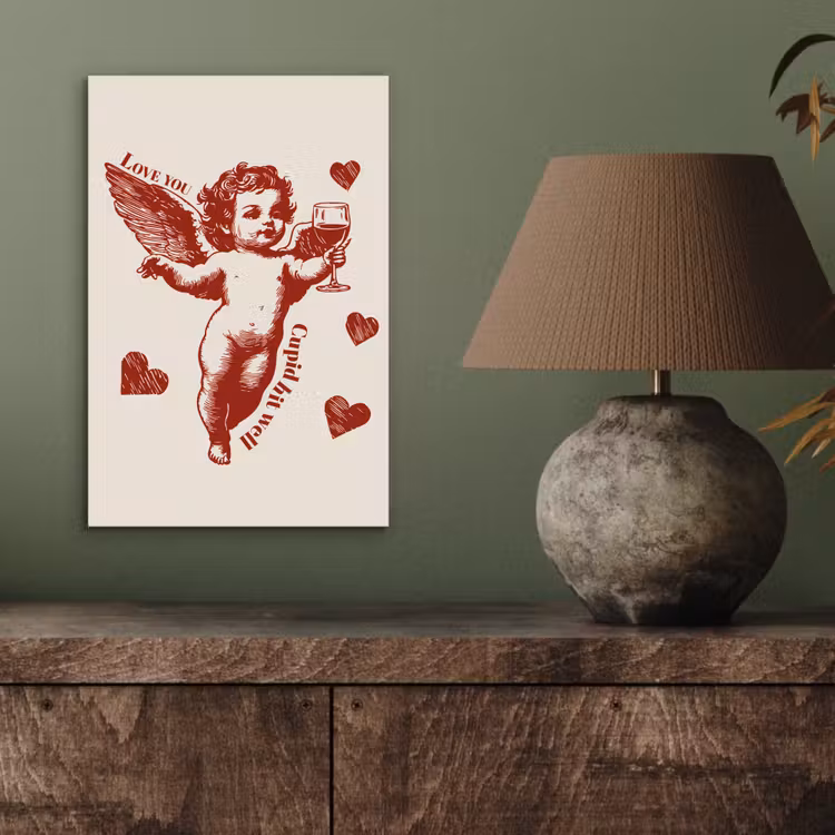 Cupido - Hartjes - Rood - Klassiek aluminium wit klein -sfeer2