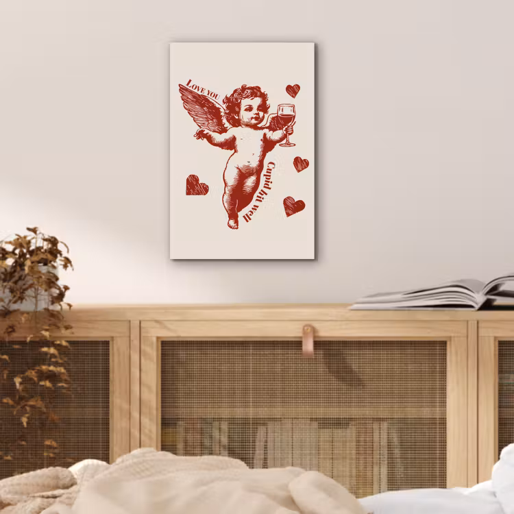 Cupido - Hartjes - Rood - Klassiek aluminium wit klein -sfeer3