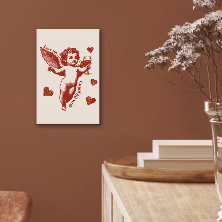 Cupido - Hartjes - Rood - Klassiek aluminium wit klein -sfeer4