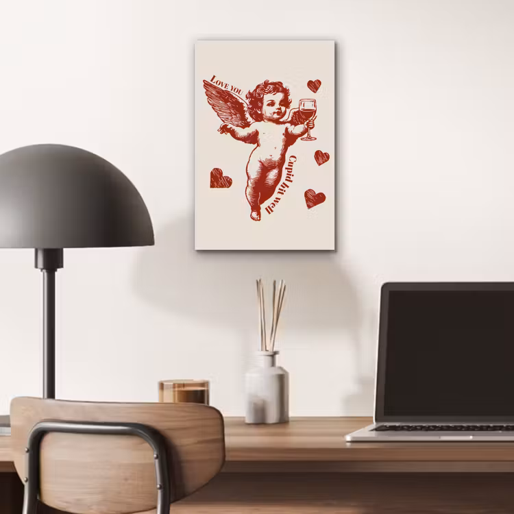 Cupido - Hartjes - Rood - Klassiek aluminium wit klein -sfeer5