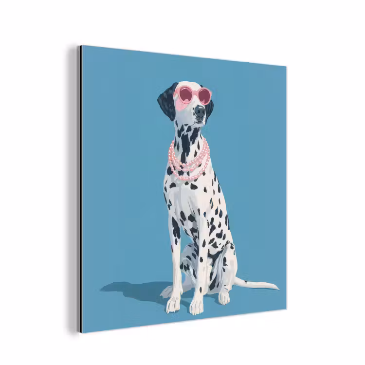 Dalmatiër - Zonnebril - Blauw aluminium wit klein -3d