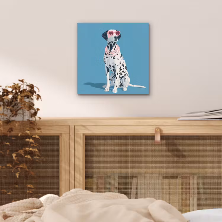 Dalmatiër - Zonnebril - Blauw aluminium wit klein -sfeer3