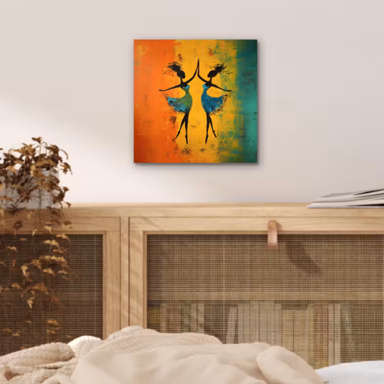 Dansen - Vrouwen - Verfstructuur aluminium wit klein -sfeer3