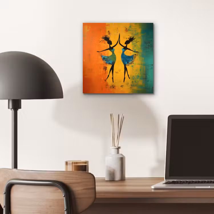 Dansen - Vrouwen - Verfstructuur aluminium wit klein -sfeer5