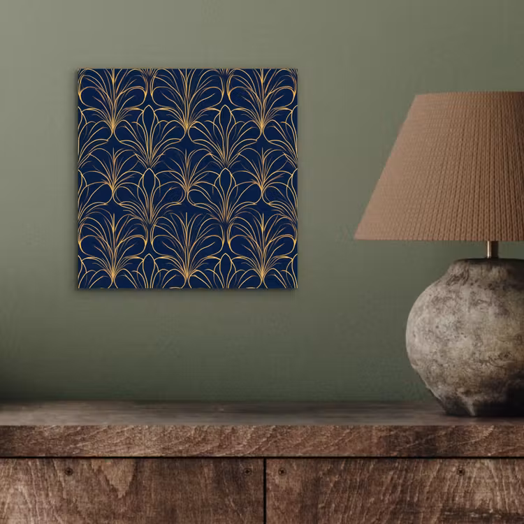 Deco - Waaier - Blauw aluminium wit klein 46 -sfeer2