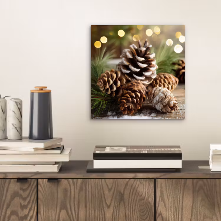 Dennenappels - Kerstsfeer - Bruin - Groen aluminium wit klein -sfeer1