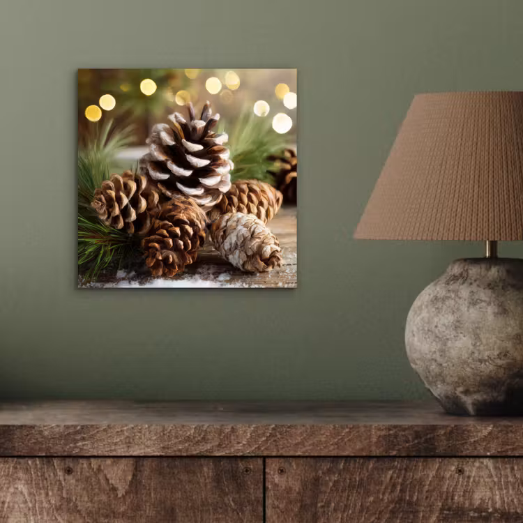 Dennenappels - Kerstsfeer - Bruin - Groen aluminium wit klein -sfeer2