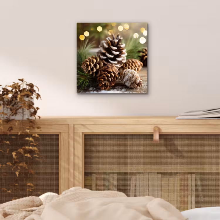 Dennenappels - Kerstsfeer - Bruin - Groen aluminium wit klein -sfeer3