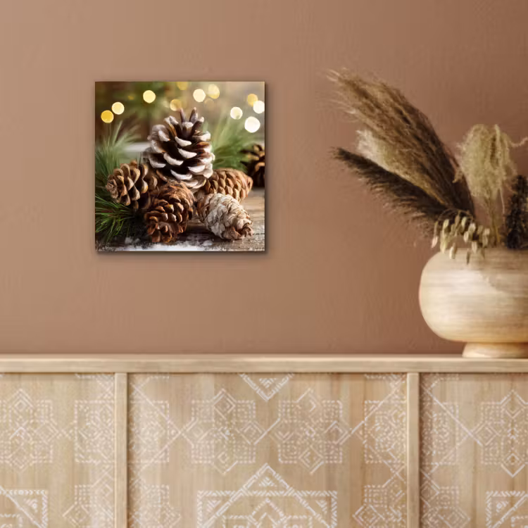 Dennenappels - Kerstsfeer - Bruin - Groen aluminium wit klein -sfeer4
