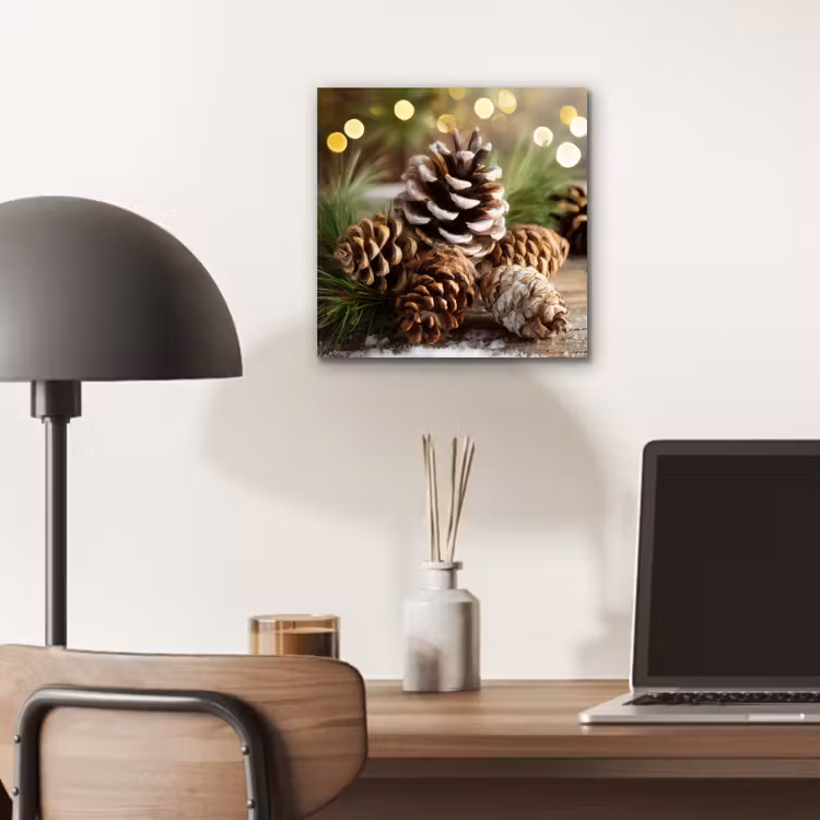 Dennenappels - Kerstsfeer - Bruin - Groen aluminium wit klein -sfeer5