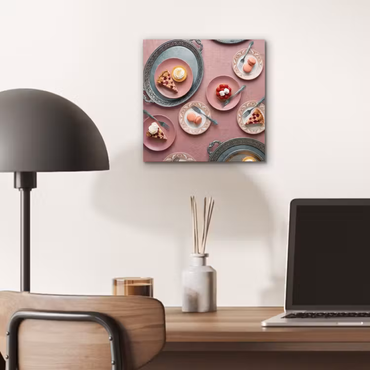 Dessert - Taart - Gebak - Zoet - Roze aluminium wit klein -sfeer5