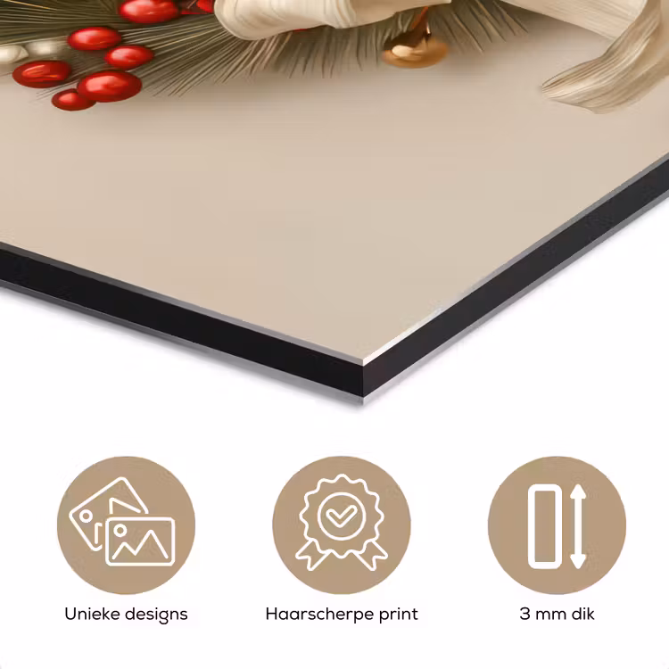 Deurkrans - Strik - Kerst - Rood - Groen aluminium wit klein -closeup_NL