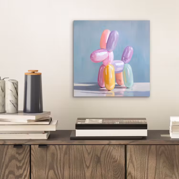 Dier - Ballon - Pasteltinten - Glanzend aluminium wit klein -sfeer1