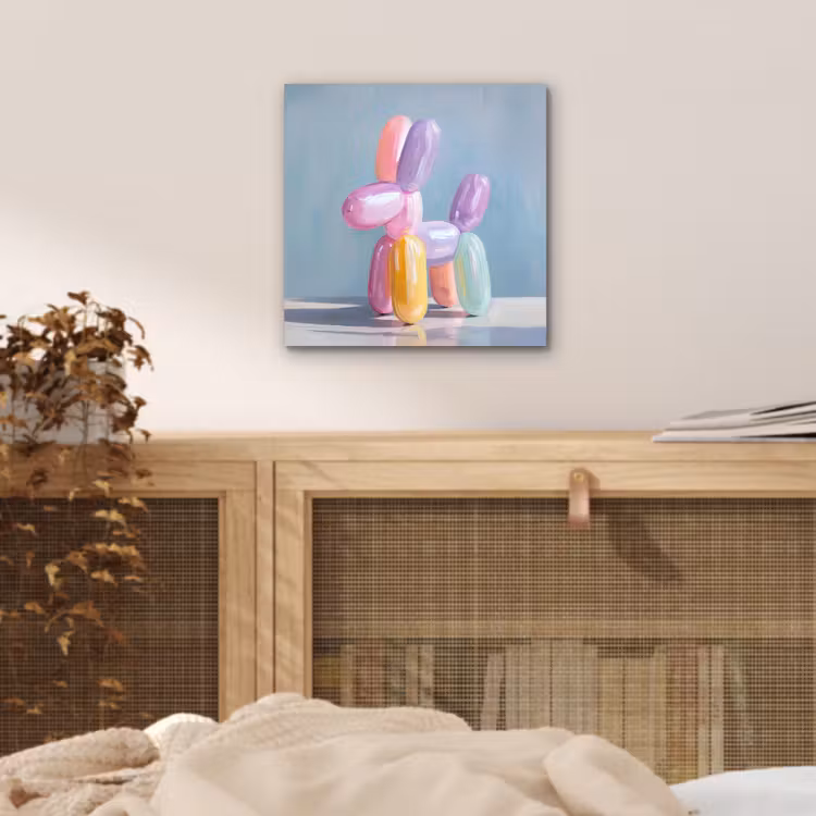Dier - Ballon - Pasteltinten - Glanzend aluminium wit klein -sfeer3