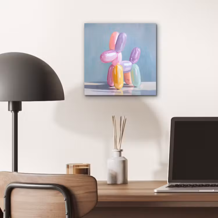 Dier - Ballon - Pasteltinten - Glanzend aluminium wit klein -sfeer5