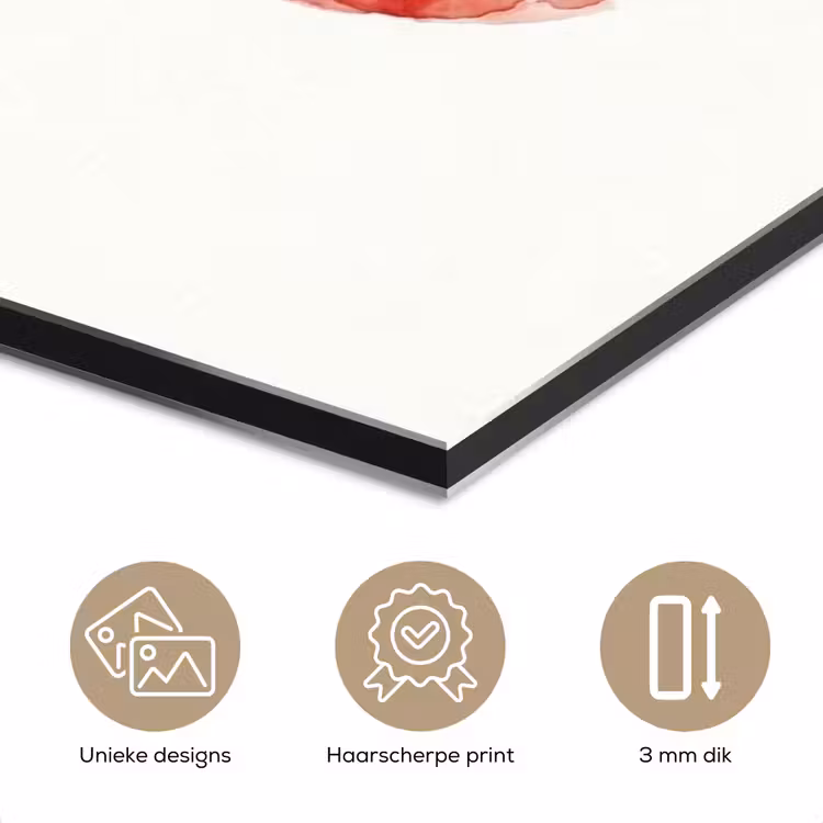 Dier - Dans - Liefde - Waterverf - Rood aluminium wit klein -closeup_NL