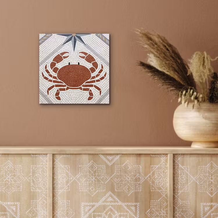 Dier - Mozaïek - Zee - Klassiek - Bruin aluminium wit klein -sfeer4