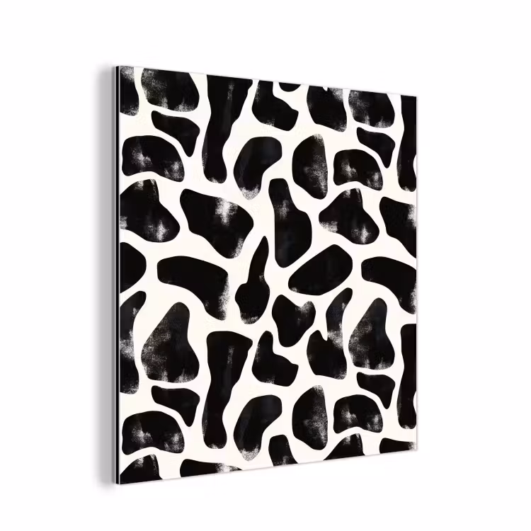 Dierenpatroon - Vlekken - Zwart - Wit aluminium wit klein 46 -3d
