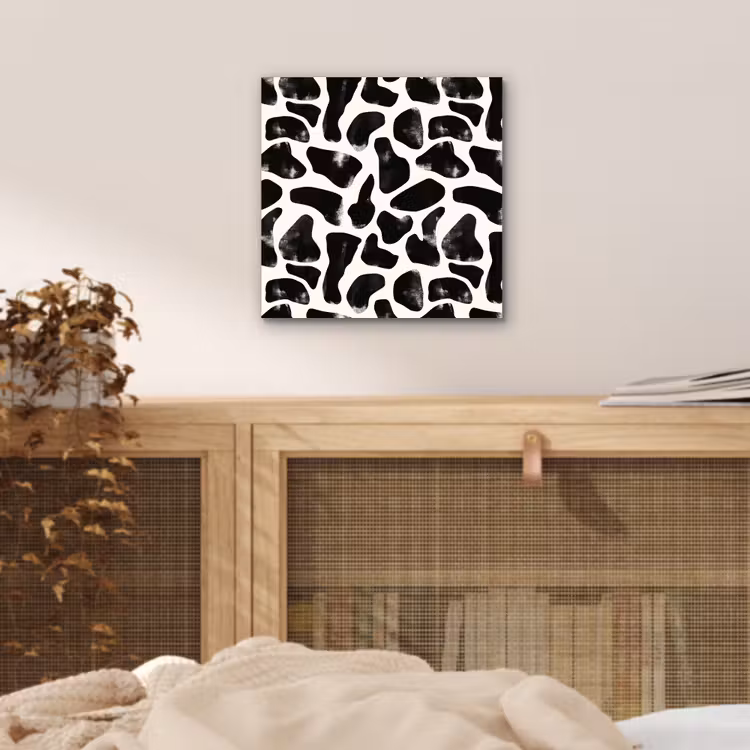 Dierenpatroon - Vlekken - Zwart - Wit aluminium wit klein 46 -sfeer3