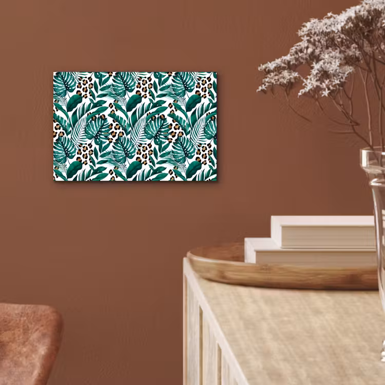 Dierenprint - Panter - Bladeren - Tropisch - Jungle aluminium wit klein -sfeer4