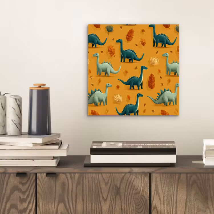Dinosaurussen - Stekels - Herfstbladeren - Bruin aluminium wit klein -sfeer1