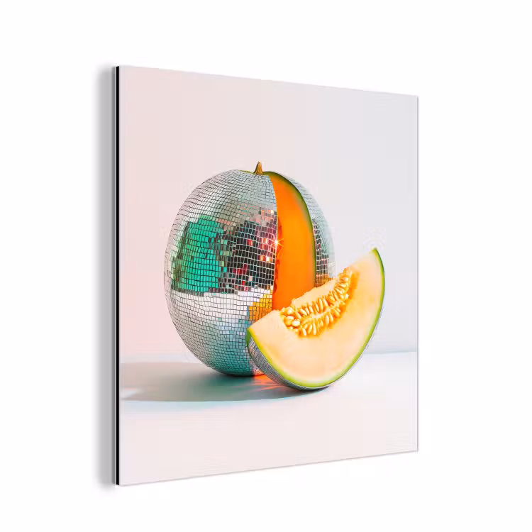 Disco - Discobal - Meloen - Pastel aluminium wit klein -3d