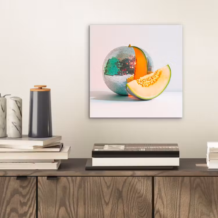 Disco - Discobal - Meloen - Pastel aluminium wit klein -sfeer1
