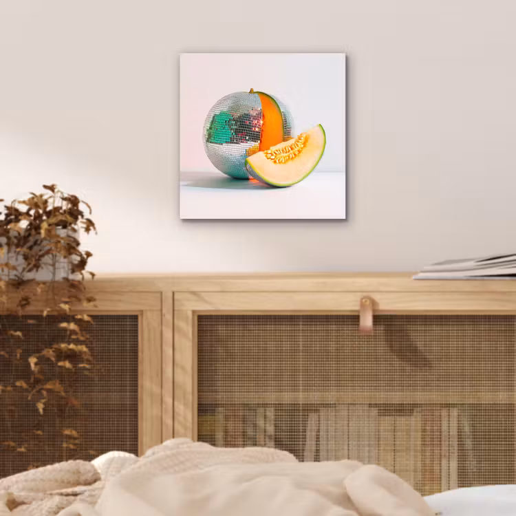 Disco - Discobal - Meloen - Pastel aluminium wit klein -sfeer3