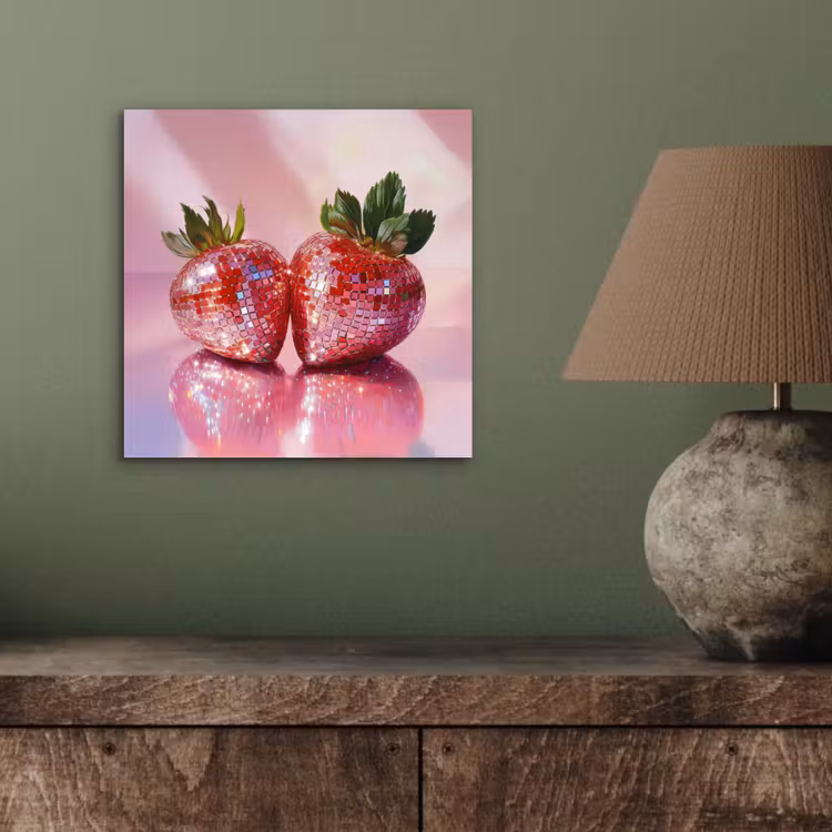 Disco - Fruit - Glitter - Strawberry aluminium wit klein -sfeer2