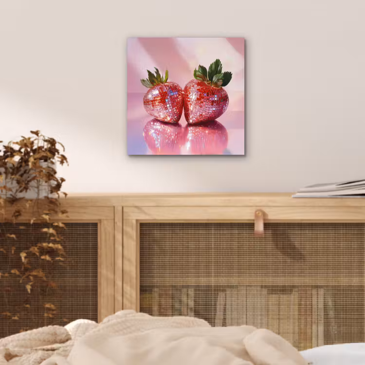 Disco - Fruit - Glitter - Strawberry aluminium wit klein -sfeer3
